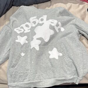 Spider Gray Hoodie with White Graphic